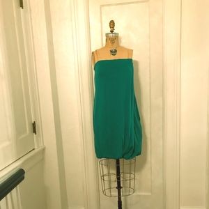 Theory/Bergdorf Goodman Teal Bubble Hem Dress